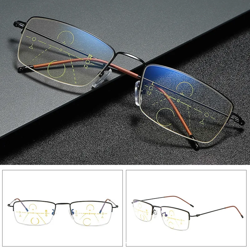 IBOODE Anti-blue reading glasses male intelligent zoom progressive multi-focus far and near dual-use women |