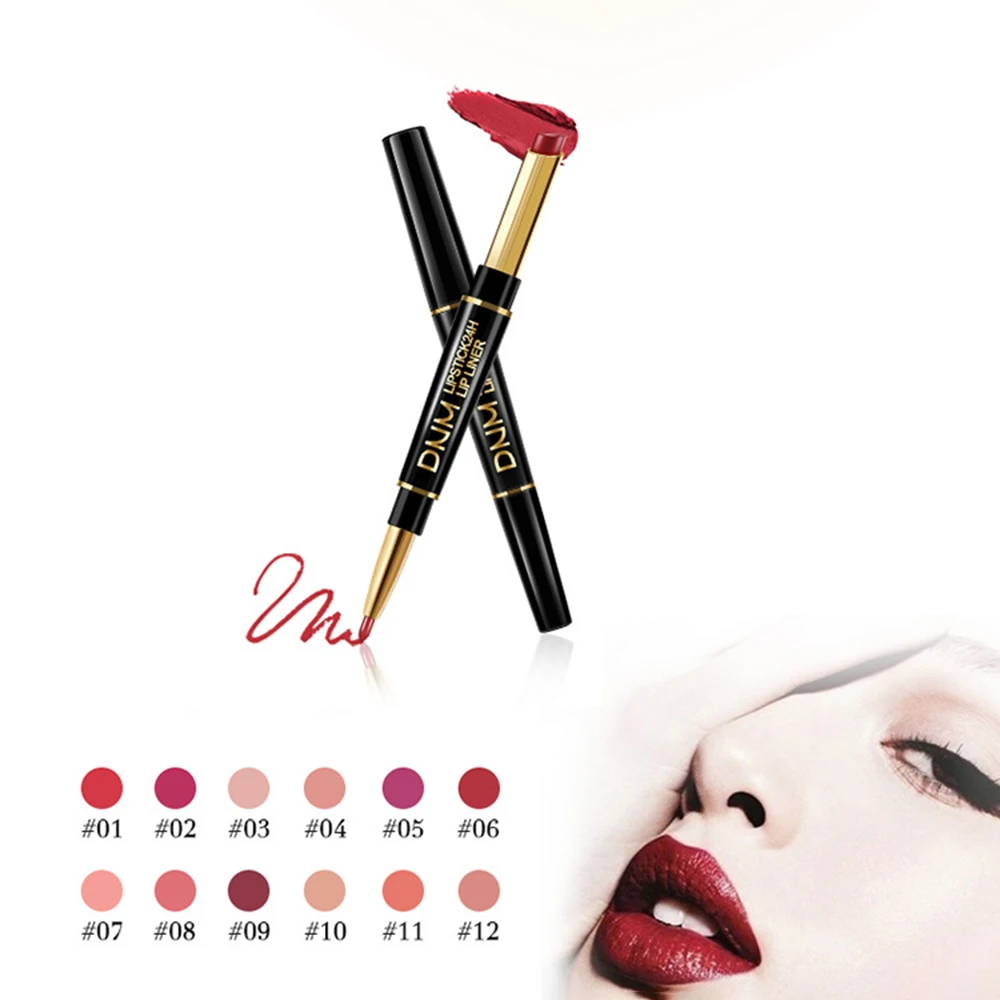 

Новая двухсторонняя помада, подводка для губ, жемчужная матовая водостойкая немаркирующая антипригарная помада, карандаш для губ