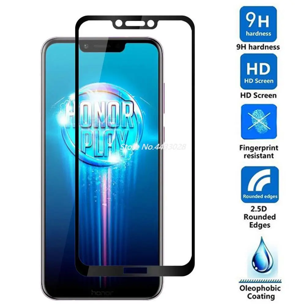 Закаленное стекло 5D с полным покрытием для Huawei Honor Play Защитная пленка защитой от