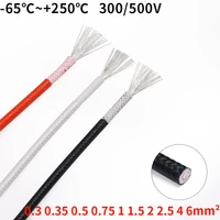 square 0 3 0 5 1 2 4 6mm fiber braided silicone rubber wire insulated heat resistant cable copper high temperature carbon warm