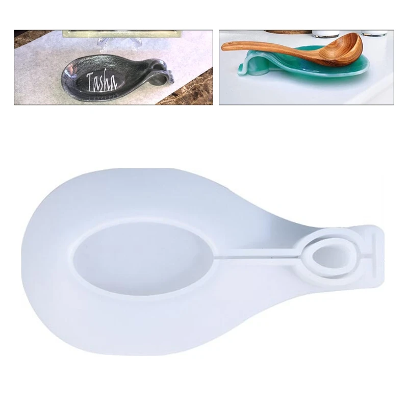 

Spoon Holder Epoxy Resin Mold Rolling Tray Utensil Jewelry Holder Silicone Mould C7AF