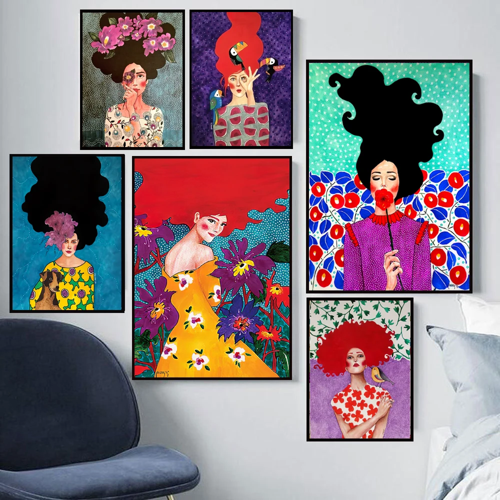 

Wall Art Picture Canvas Painting Women Poster Portrait Hulya Ozdemir Wall Art Picture Posters Prints For Living Room Decorations