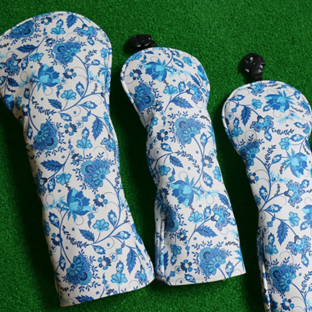 

4 Pcs Practical Club Head Cover PU Leather Headcovers Club Head Protector Cover for Indoor Outdoor (Compatible for 1/3/5/UT Club