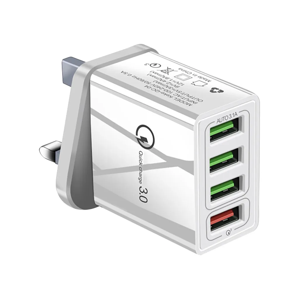 MOSUNX 4USB настенное зарядное устройство QC3.0 мобильный телефон быстрое US / EU UK вилка QM