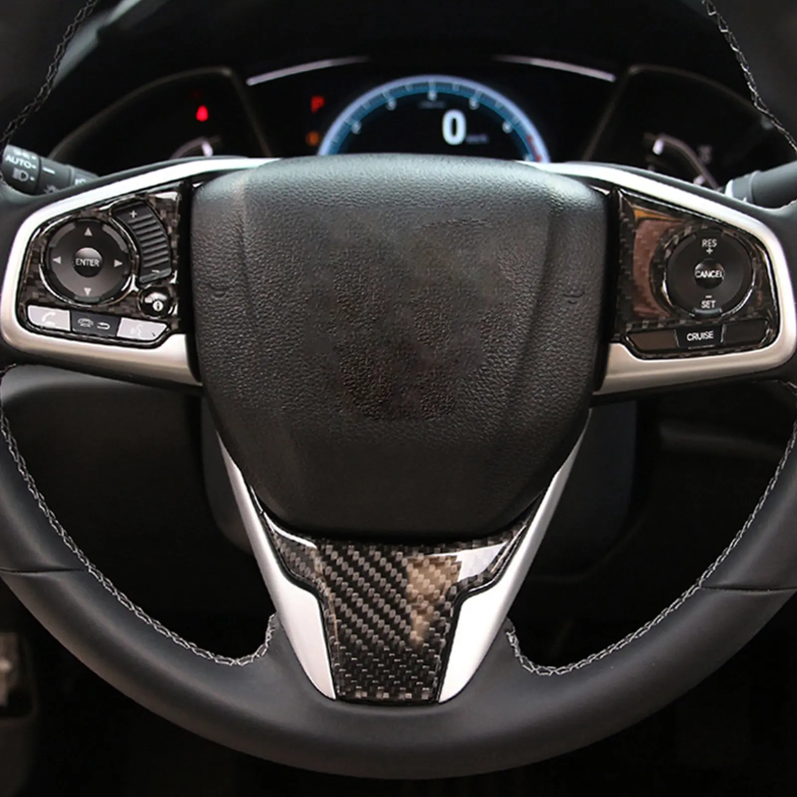 Отделка кнопки рулевого колеса для салона автомобиля из углеродного волокна Honda