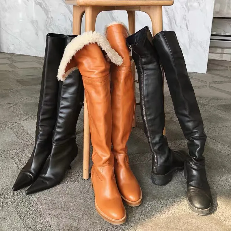 Женские высокие сапоги выше колена Bota Feminina Новая Брендовая обувь женские
