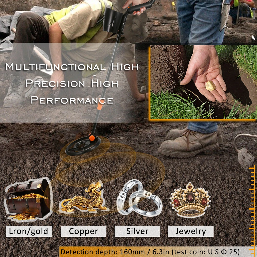 

High Precisions Fine Performance Digital Display Underground Gold Silver Copper Diamond Detector Metal Search Instrument Kit