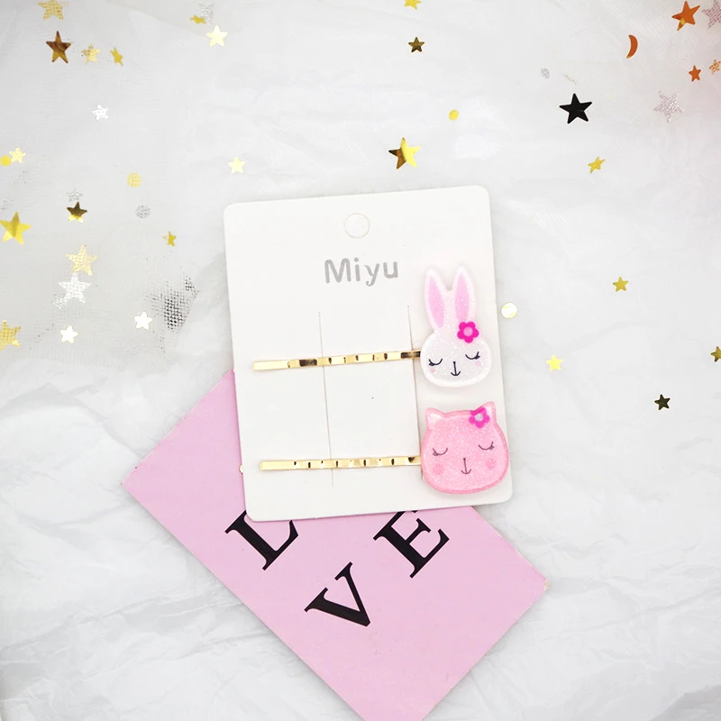 2 шт./компл. милый акриловый заколка с мультяшными животными заколки для волос