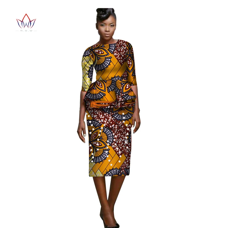 African Style Clothing For Women Plus Size Skirt Set Femme Bazin Riche Cotton Set African Clothes For Women Plus Size WY3684