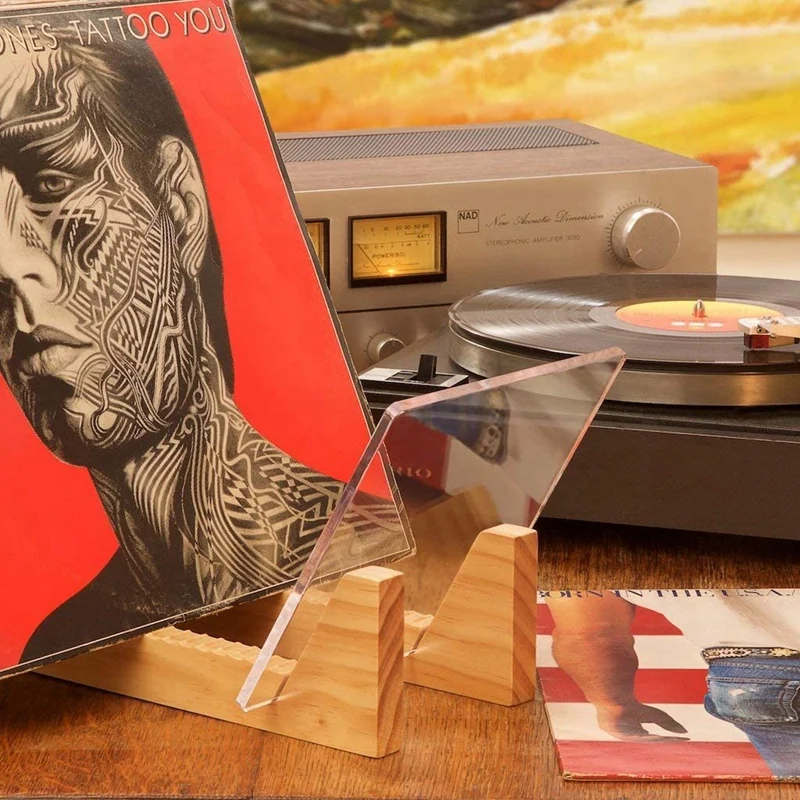 

Vinyl Record Storage Holder,Acrylic Ends,Display Your Singles and LPs in This Modern Portable Rack Unit
