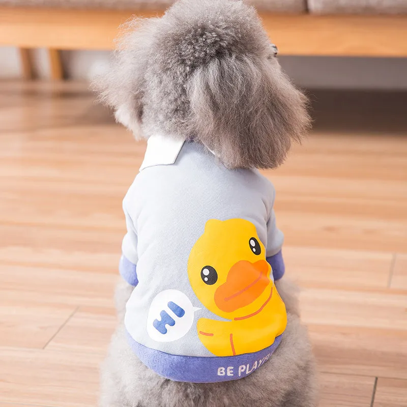 

B-Duck мультяшная Милая Одежда для собак Тедди осенняя и зимняя одежда для домашних животных Бишон Померанский маленький собачий зимнее плотн...