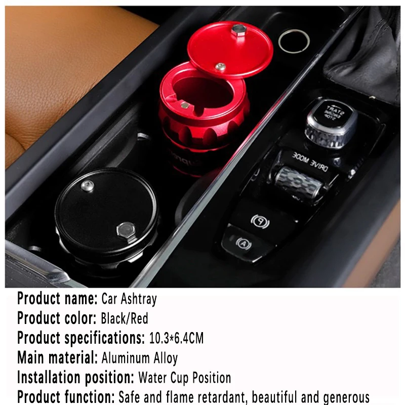 

Car Aluminum Alloy Ashtray Retardant Cigarette Holder Box for Alfa Romeo Giulia Giulietta 159 156 MITO Stelvio 147 Sportiva