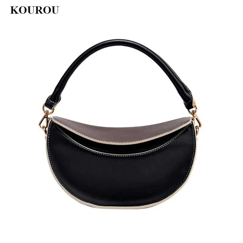 

Design retro wide shoulder strap hand bag female 2021 new personality all-match single shoulder messenger half-moon bag tide