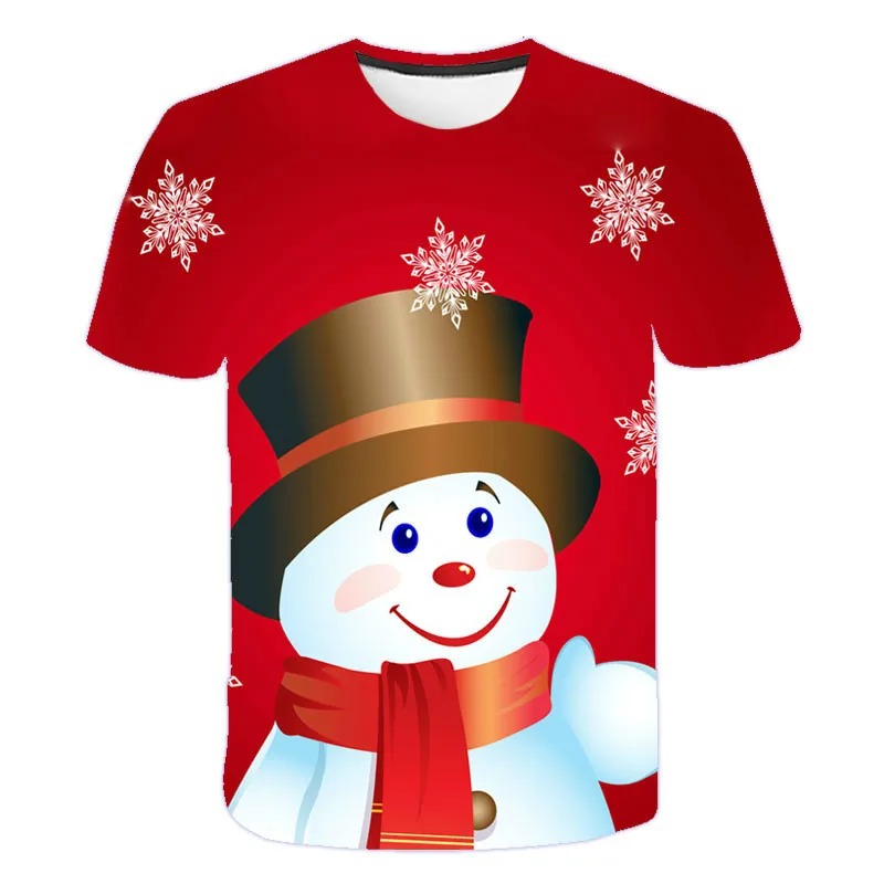 

Children's Funny Santa T-shirt short sleeve, boys and girls are personalized T-shirt, children's cartoon cartoon T-Shirt Top
