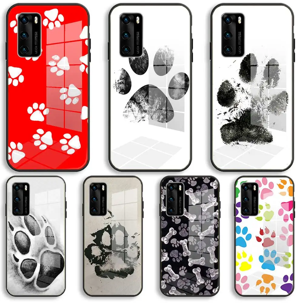 Dogs are girls best friends Dog paw Cases Soft Glass For Samsung S23 S22 S21 S20 S11 Ultra S10 S9 Plus Lite 5G TPU Balck Cover