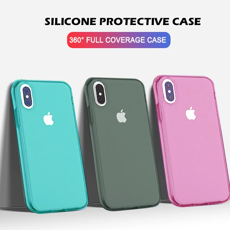 Матовый силиконовый чехол с полным покрытием 360 градусов для iPhone 7 6 6S 8 Plus мягкий