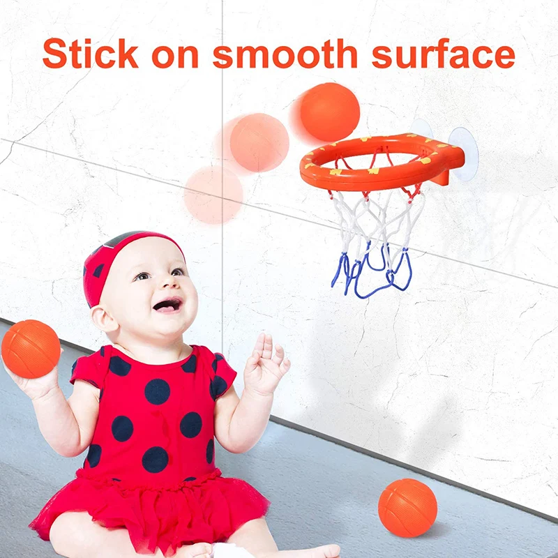 

Toddler Bath Toys Kids Shooting Basket Bathtub Water Play Set for Baby Girl Boy with 3 Mini Plastic Basketballs Funny Shower