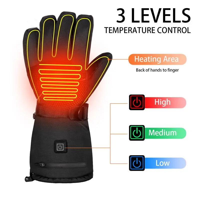 Пара с подогревом перчатки Утепленная одежда 3 уровня грелка для рук