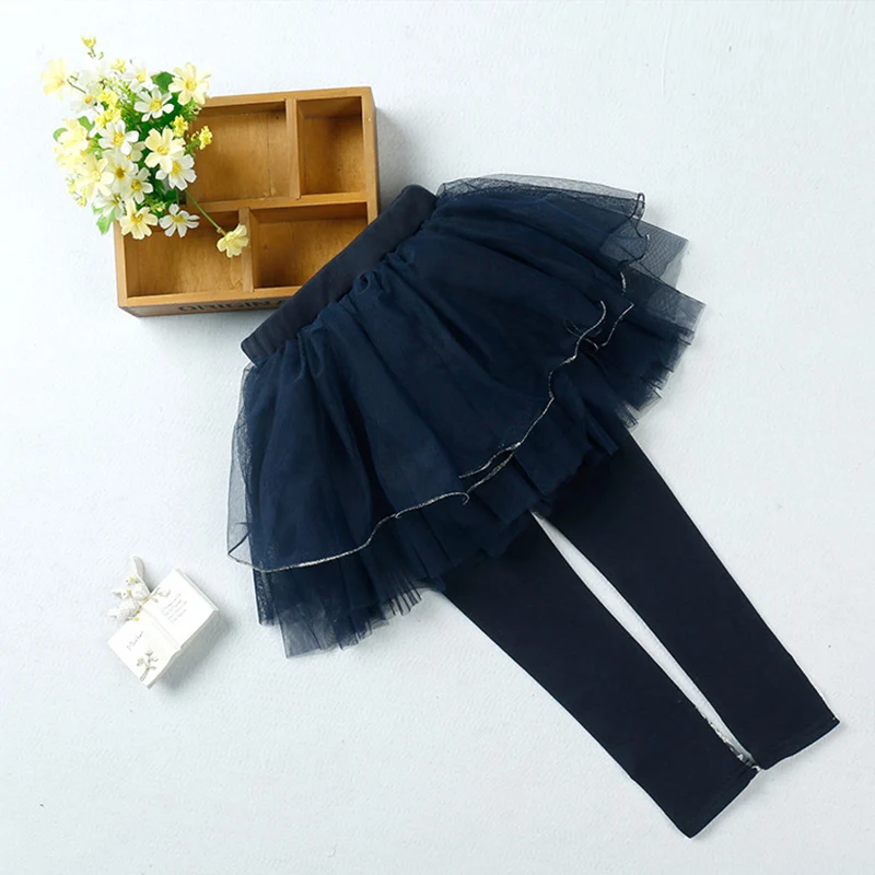 Осень-зима флисовые леггинсы для девочек брюки модная юбка маленьких детские