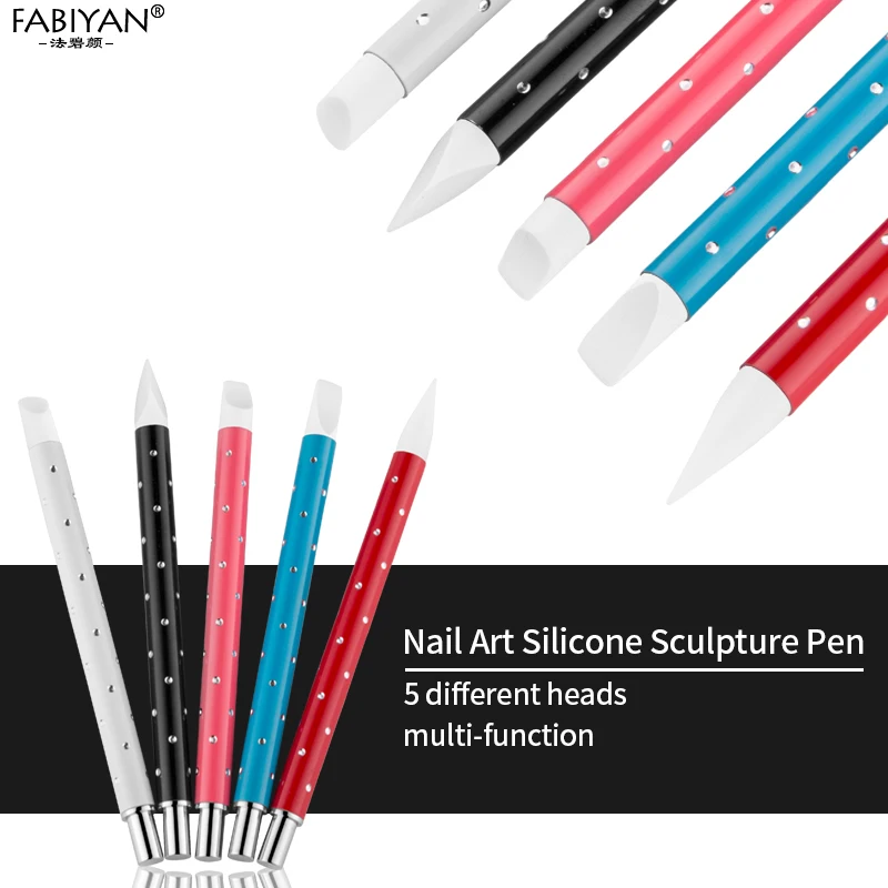 5 шт. Силиконовые кисти для маникюра с тиснением|Кисти ногтей| |