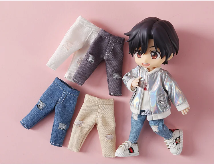 Новинка OB11 bjd Кукла Одежда сломанные ковбойские джинсы брюки для ob11, obitsu11, Molly, 1/12bjd куклы аксессуары Одежда