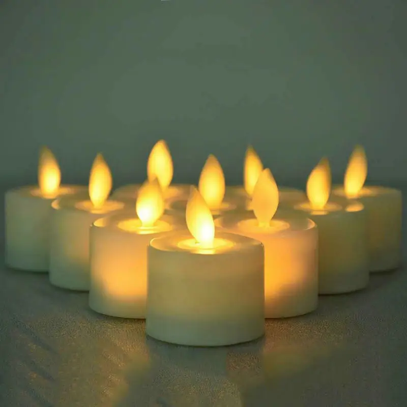Набор из 12 электронные свечи светодиодный Свеча лампа цвета слоновой кости