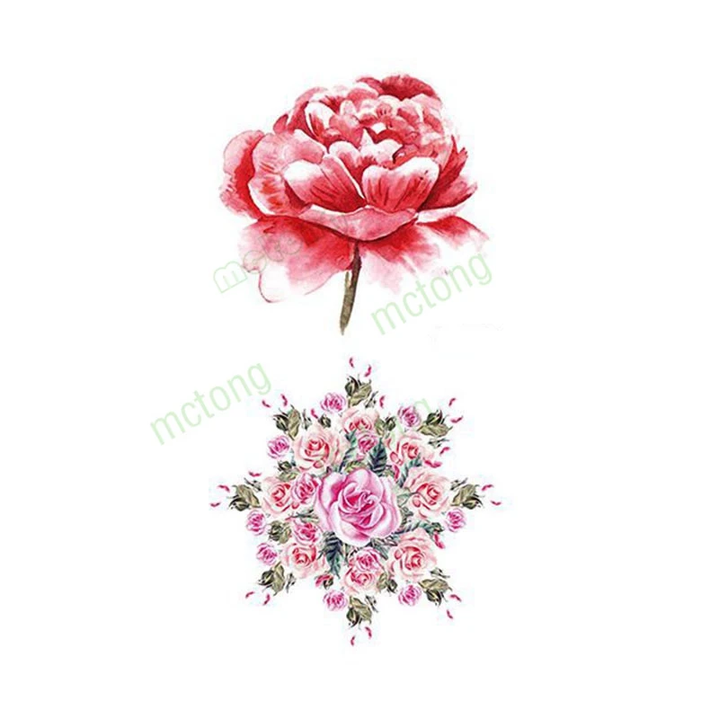 Свежий ключ роза венок цветок тату покрытие рука ноги тело водонепроницаемый