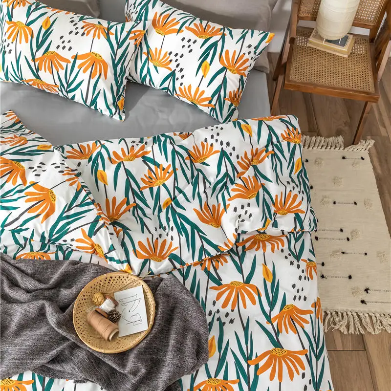 Набор постельного белья Nerium oleander набор с оранжевым цветком серое постельное