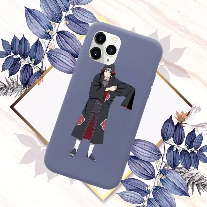 

Anime Naruto Uchiha Itachi Phone Case Purple Candy Color for iPhone 11 12 mini pro XS MAX 8 7 6 6S Plus X SE 2020 XR