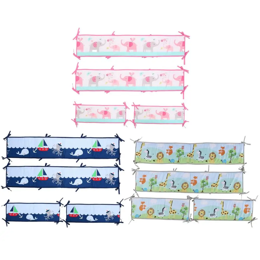 

New Baby Soft Crib Liners Cute Fabric Cushions Infant Bed Protective Pads Infant Breathable Soft Comfortable Crib Liner Bedding