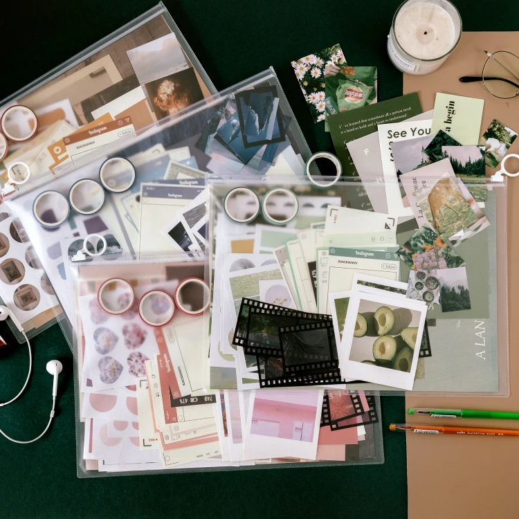 

4 pieces/pack of vintage scrapbook material set sticker aesthetics Washi tape planner decoration for decorating diary supplies