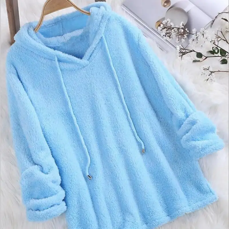 Женский однотонный пуловер с длинными рукавами