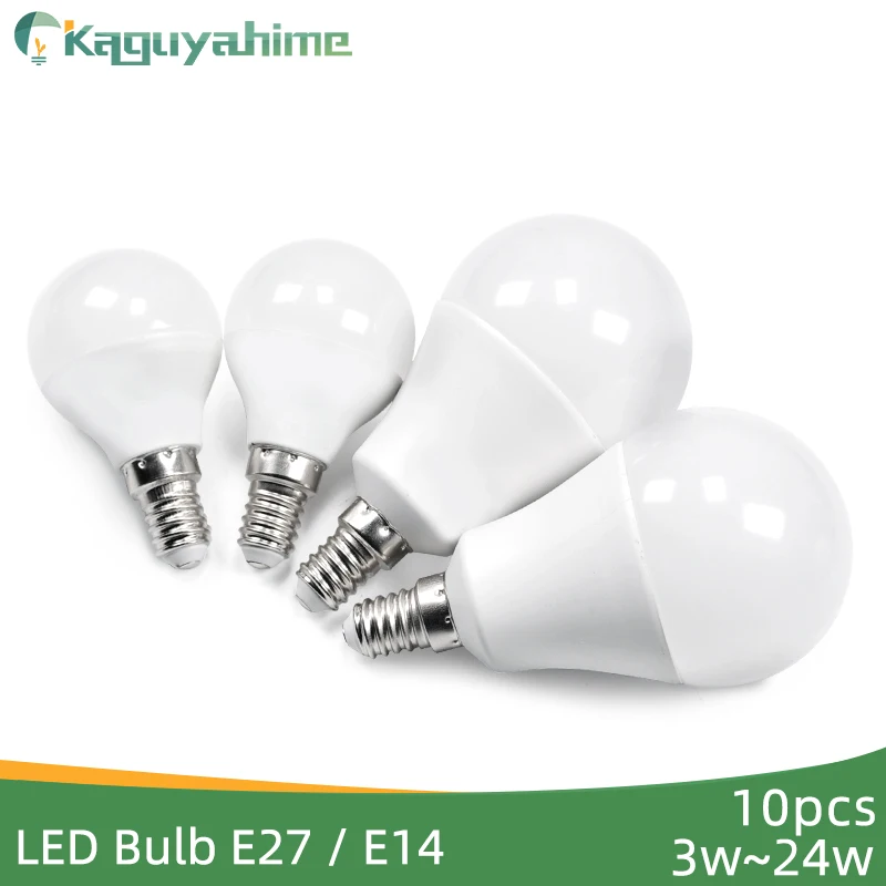 

Kaguyahime 10pcs 3-24W E27 E14 LED Bulb 220V Lamp Bulb Light 20W 18W 15W 12W 10W 9W 7W 6W 5W 3W Lampada Bombilla Ampoule