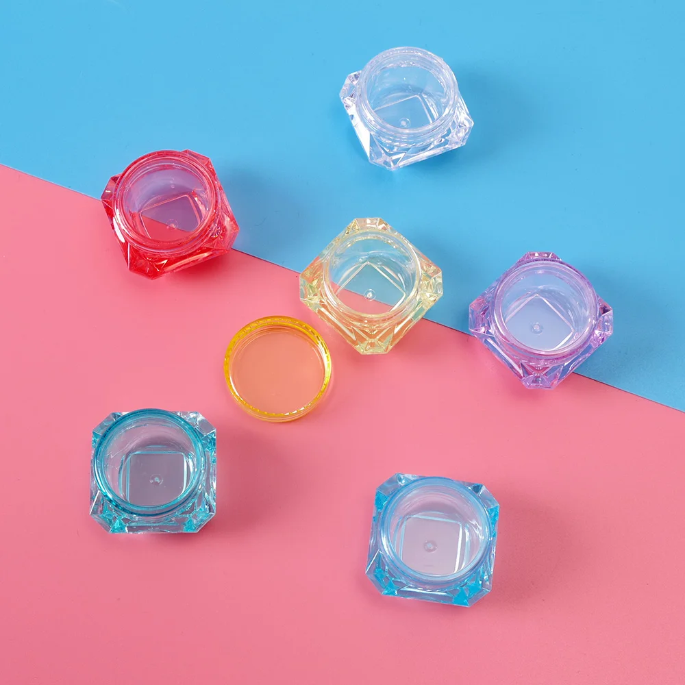 5g пустой Пластик набор кисточек для макияжа банку горшки смешанные Цвет алмаз