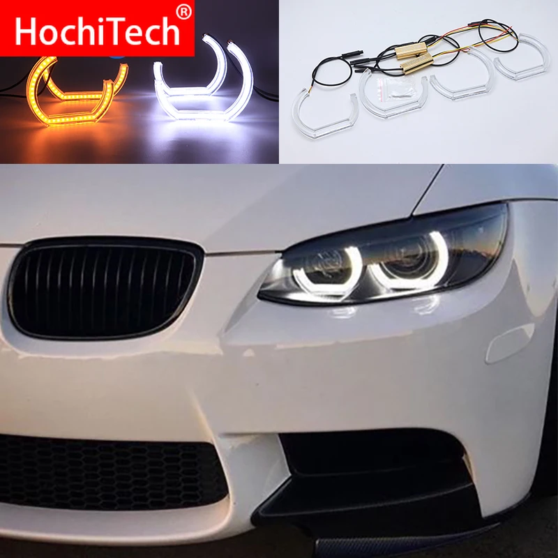 Для BMW 3 серии E90 E92 E93 M3 купе и Кабриолет 2007 2013 светодиодный Ангел глаз двойной
