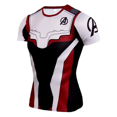 

Superhero men's short-sleeved T-shirt The quantum suit fitness sportswear running sportswear quick-drying tights