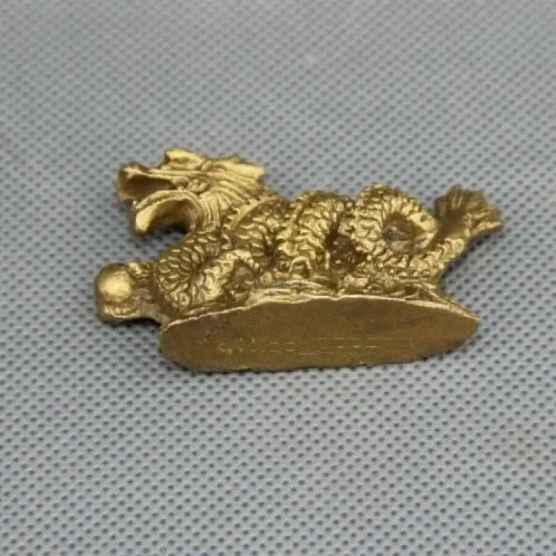 Китайский народный бронзовый медный стенд фэншуй год статуя зодиака Дракона