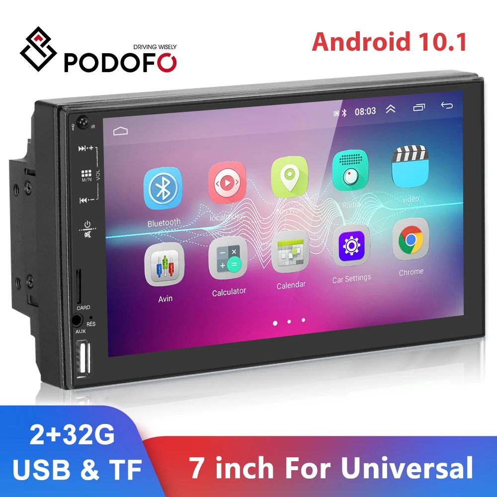 Автомагнитола Podofo 2 din Android 10 1 7 дюймов GPS мультимедийный плеер для Volkswagen Nissan Toyota Honda