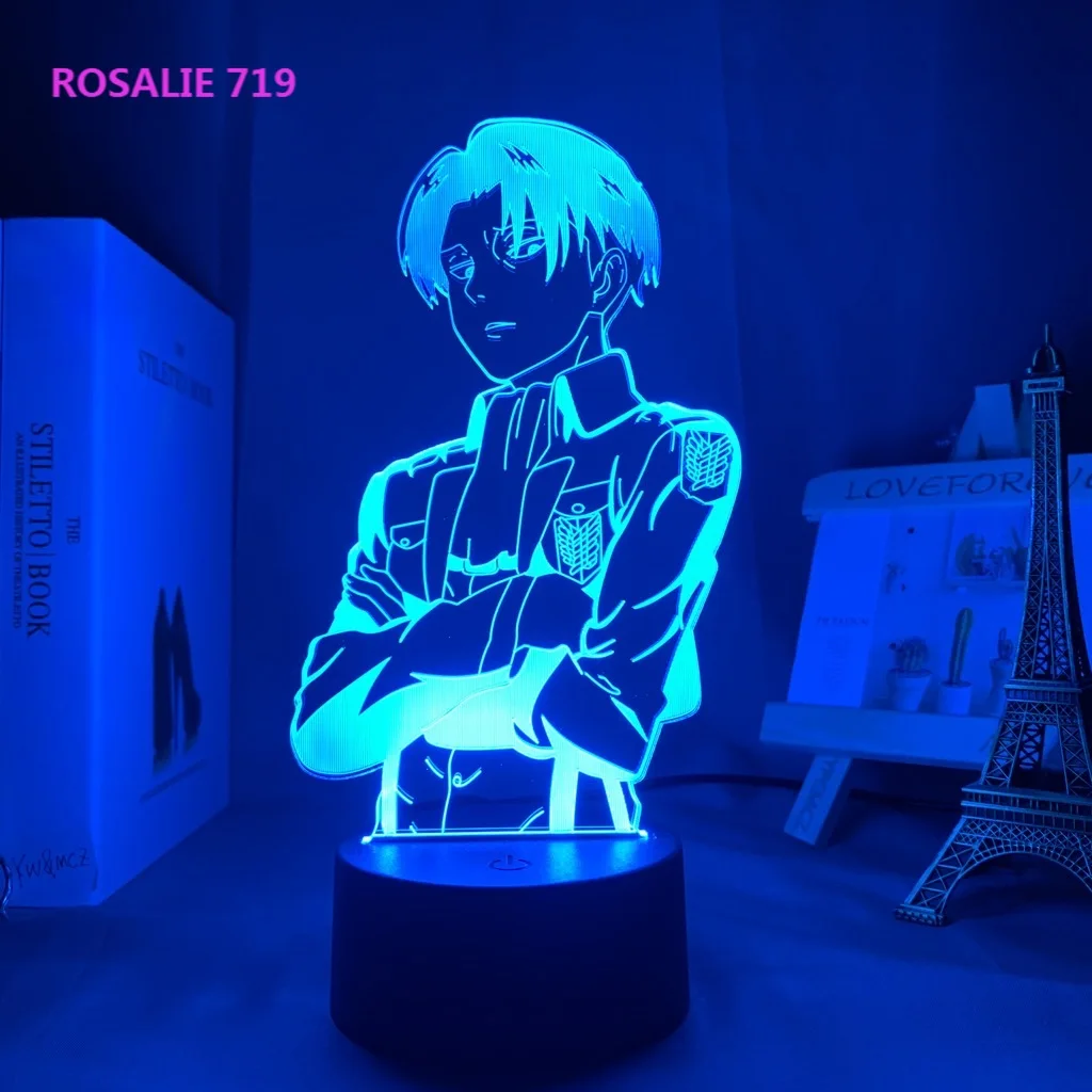 

Acrylic Table Lamp Anime Attack on Titan for Home Room Decor Light Cool Kid Child Gift Captain Levi Ackerman Figure Night Light