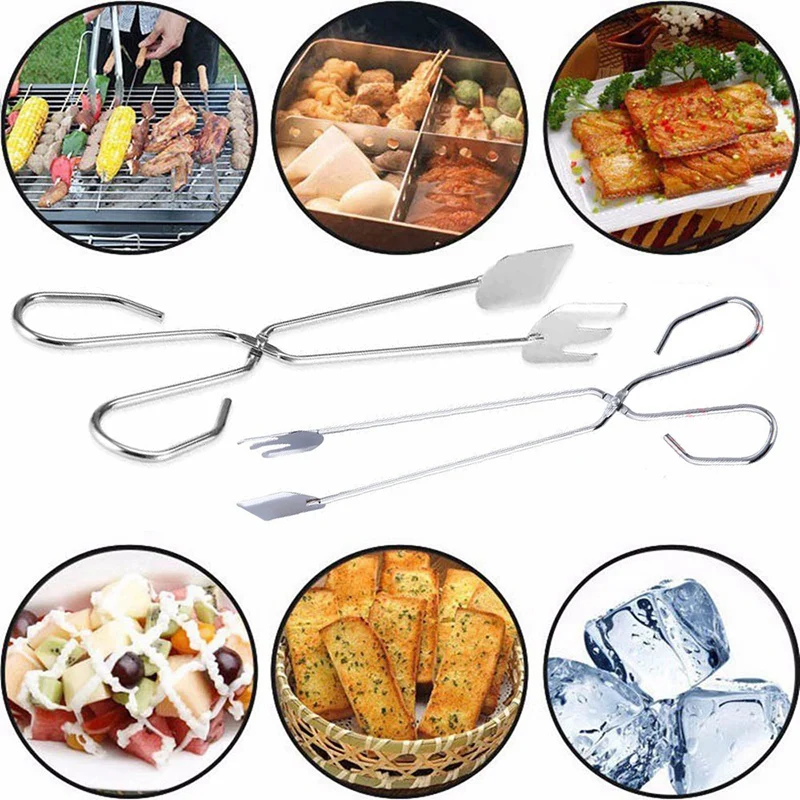 Кухонные Ножницы Щипцы из нержавеющей стали ножницы типа гриль зажим для еды