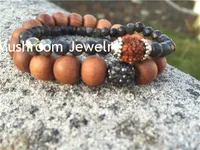 Set Bracelet Couples Distance Black White  Stone Beaded Yoga Bracelets for Men Women Elastic Rope Jewelry