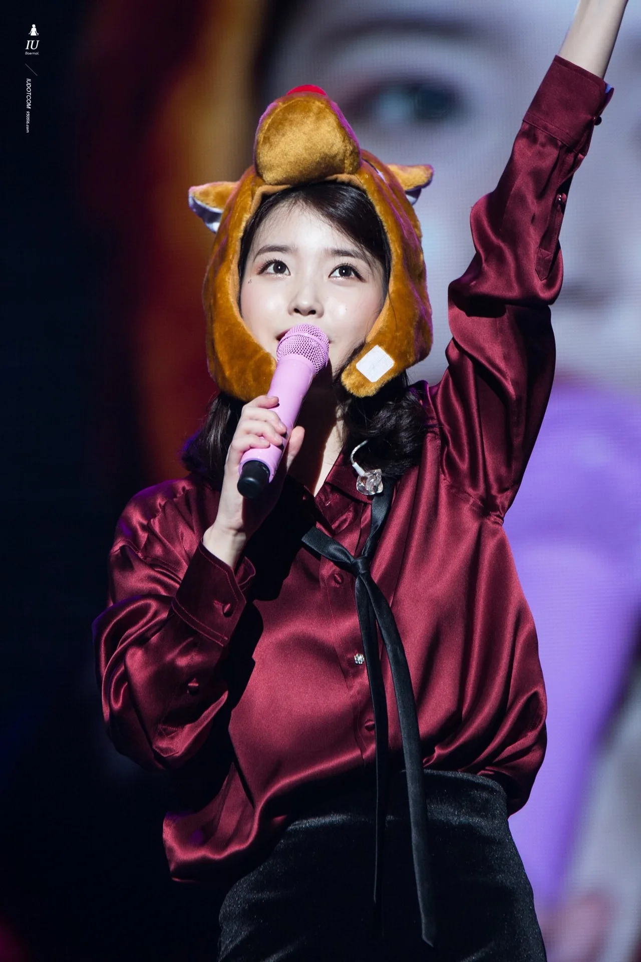 Kpop IU Lee Ji Eun с той же шелковой рубашкой цвета красного вина Женская Весенняя новая