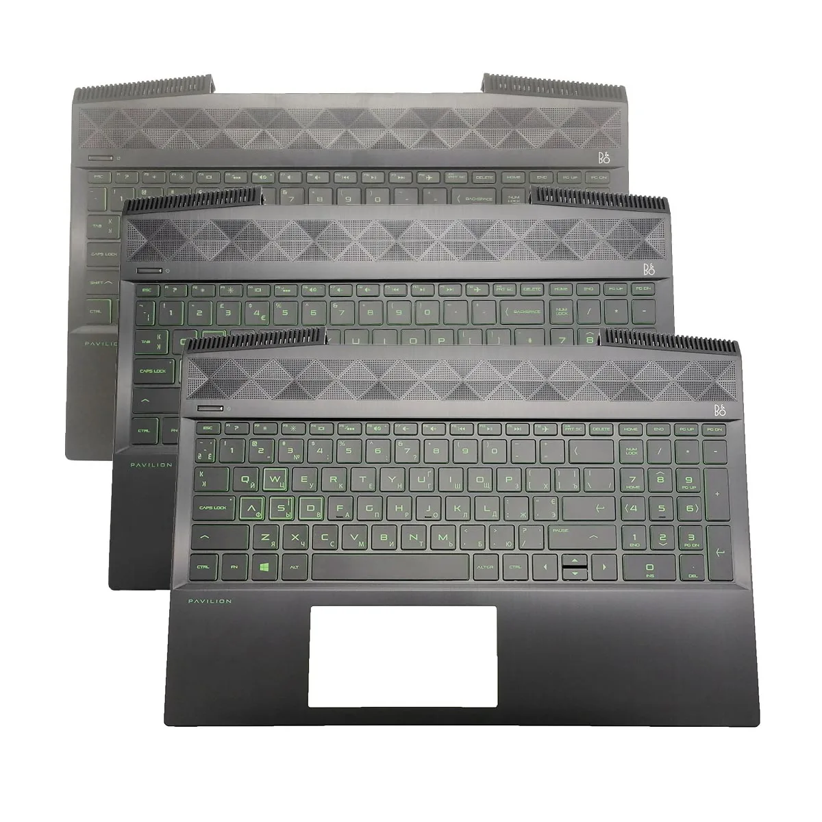 Precio Nuevo Para HP Pavilion 15-CX Serie TPN-C133 Portátil Cubierta Superior Con Reposamanos Con Verde Teclado Retroiluminado
