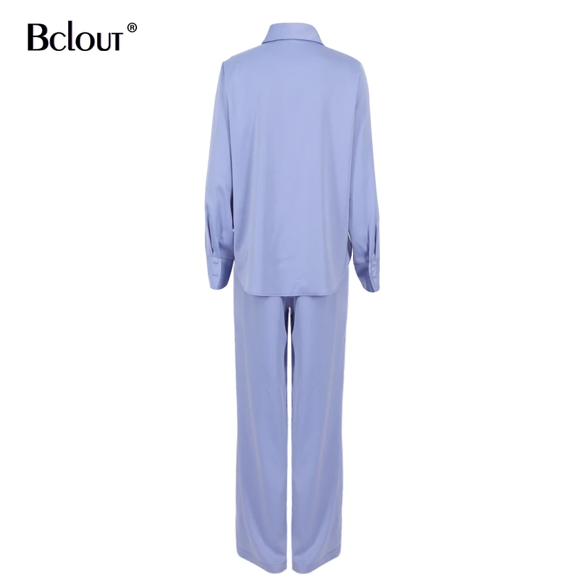 Bclout модный элегантный комплект из двух предметов поплин офисные длинные брюки с
