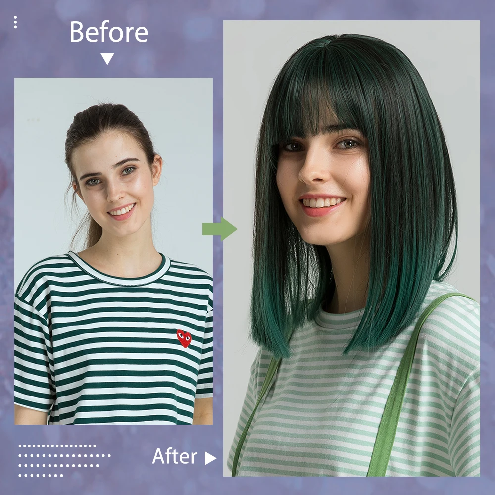 Женский синтетический полупарик Inhaircube средний с челкой прямой натуральный