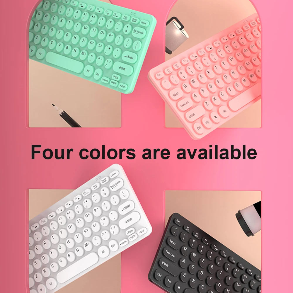 2 4G беспроводная Bluetooth ретро круглая клавиатура Keycup Беспроводная Бесшумная