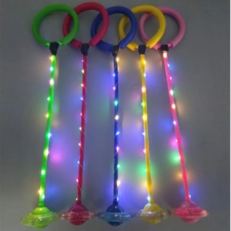 Мигающий Прыгающий мячик Скакалка с одной ногой скакалка Спортивная