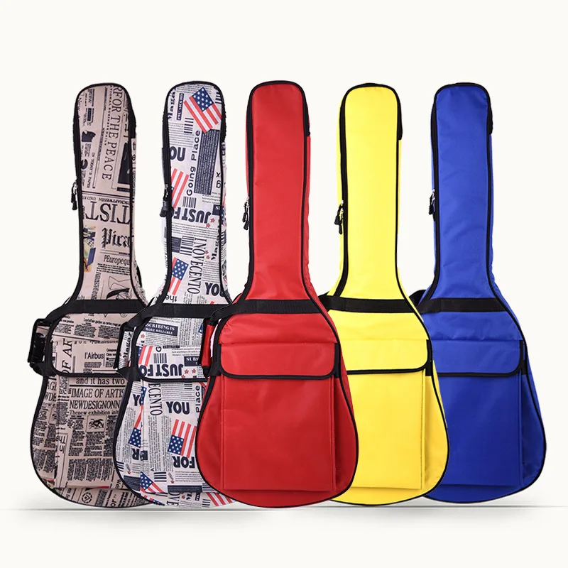verdickt schulter folk akustische gitarre tasche 3638394041 zoll klassische elektrische gitarre tasche abdeckung rucksack klavier tasche free glob