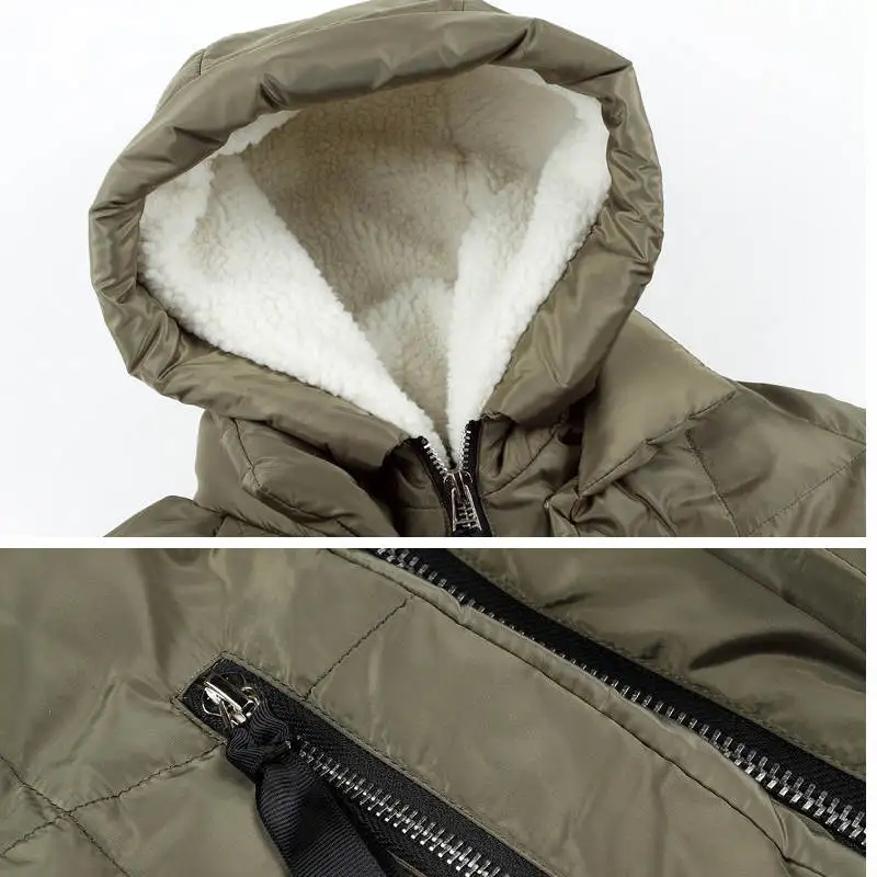 Зимняя женская длинная куртка больших размеров парка в стиле милитари длинное