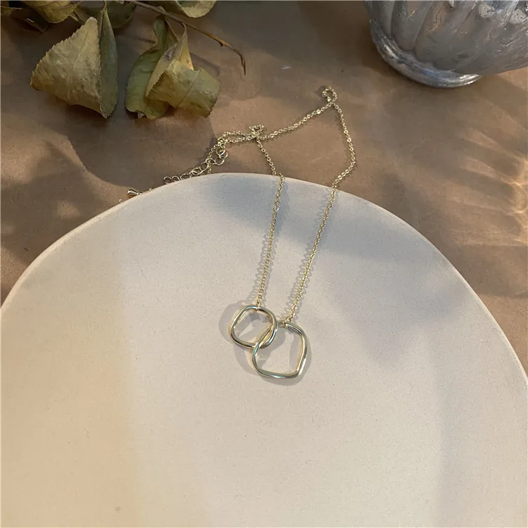 

Double Ring Clavicle Chain Cold Wind Simple Niche Design Trendy Necklace Female Necklace